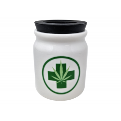 Green Leaf Cross Ceramic Jar [SJAR01]